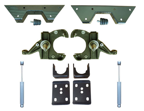 1973-1987 GMC C15 2WD 3"/6" Drop Spindle Kit - 1.25" Rotors + Shocks + C-Notch