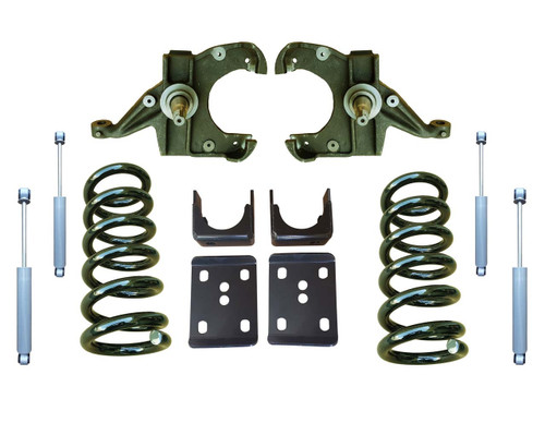 1973-1987 GMC C15 2WD 6"/6" Drop Spindle & Coil Lowering Kit - 1.00" Rotors + Shocks