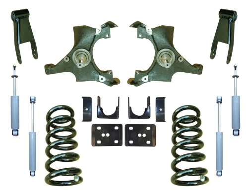 1988-1998 GMC C1500 2WD 4"/7" Spindle + Coil Lowering Kit + Shocks