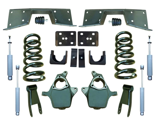 2001-2006 GMC Sierra 1500 2WD V6 5"/7" Lowering Kit + Shocks, C-Notch - Fits 2007 Classic