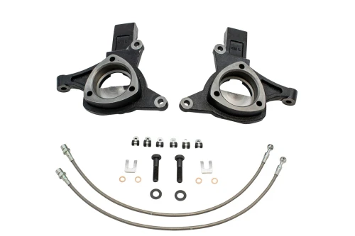 2015-2020 Chevrolet Tahoe / Suburban 1500 / GMC Yukon / Yukon XL 1500 2WD 5" Lift Spindles for Stamped/Aluminum Arms + Brake Lines | Trekline 8000241