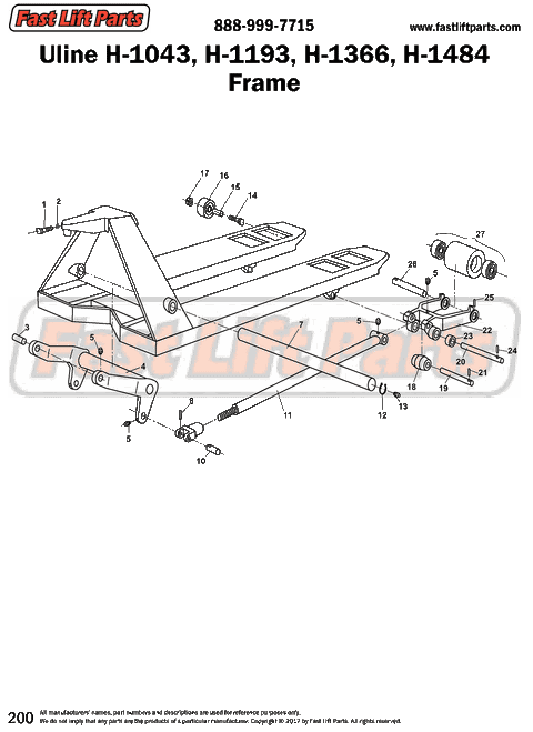 *Uline H-1043, H-1193, H-1366, H-1484 Frame