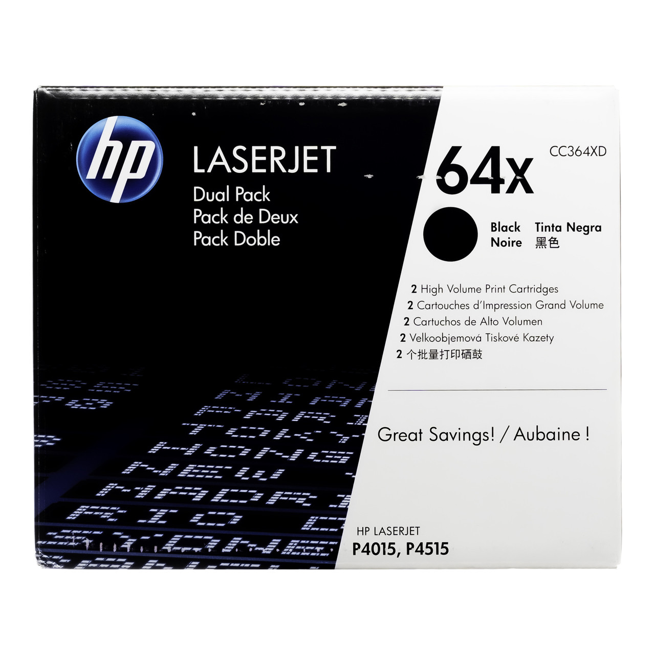 HP LaserJet トナーカートリッジ 64A HP 64X (CC364XD) 2-Pack | Original HP Dual Pack Black Toner