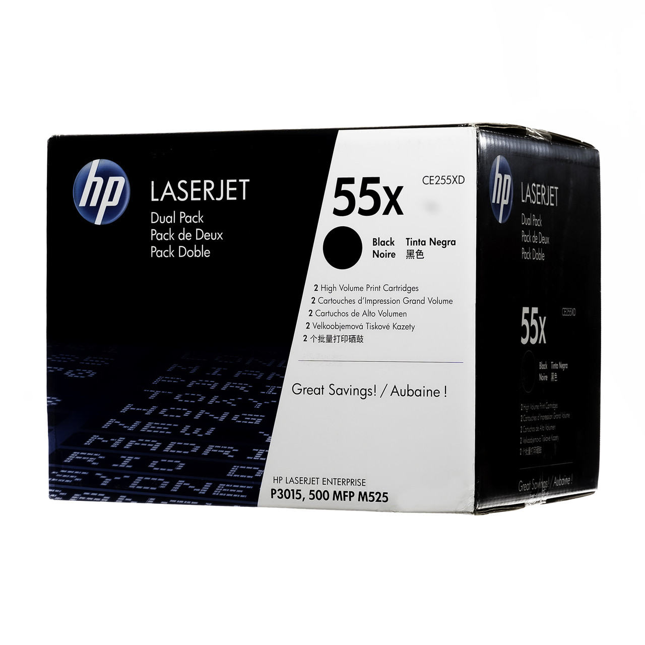 HP 55X (CE255XD) 2-Pack | Original HP Dual Pack Black Toner