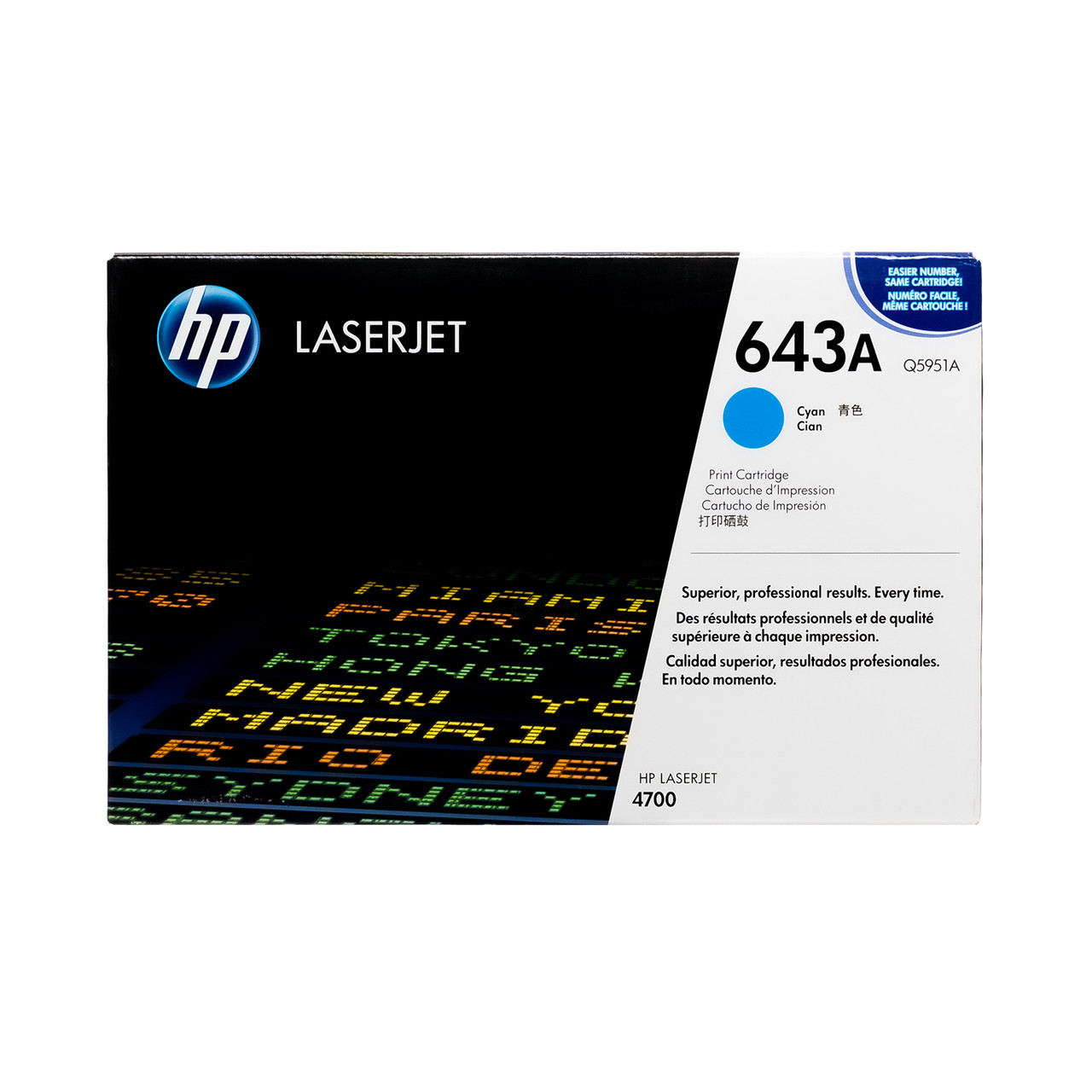 Ninjatoner Compatible Toner Cartridge Replacement for HP 643A Q5950A Q5951A Q5952A Q5953A Used in Color Laserjet 4700 4700DN 4700DTN 4700N 4700PH+ BKCMY, 4 Pack