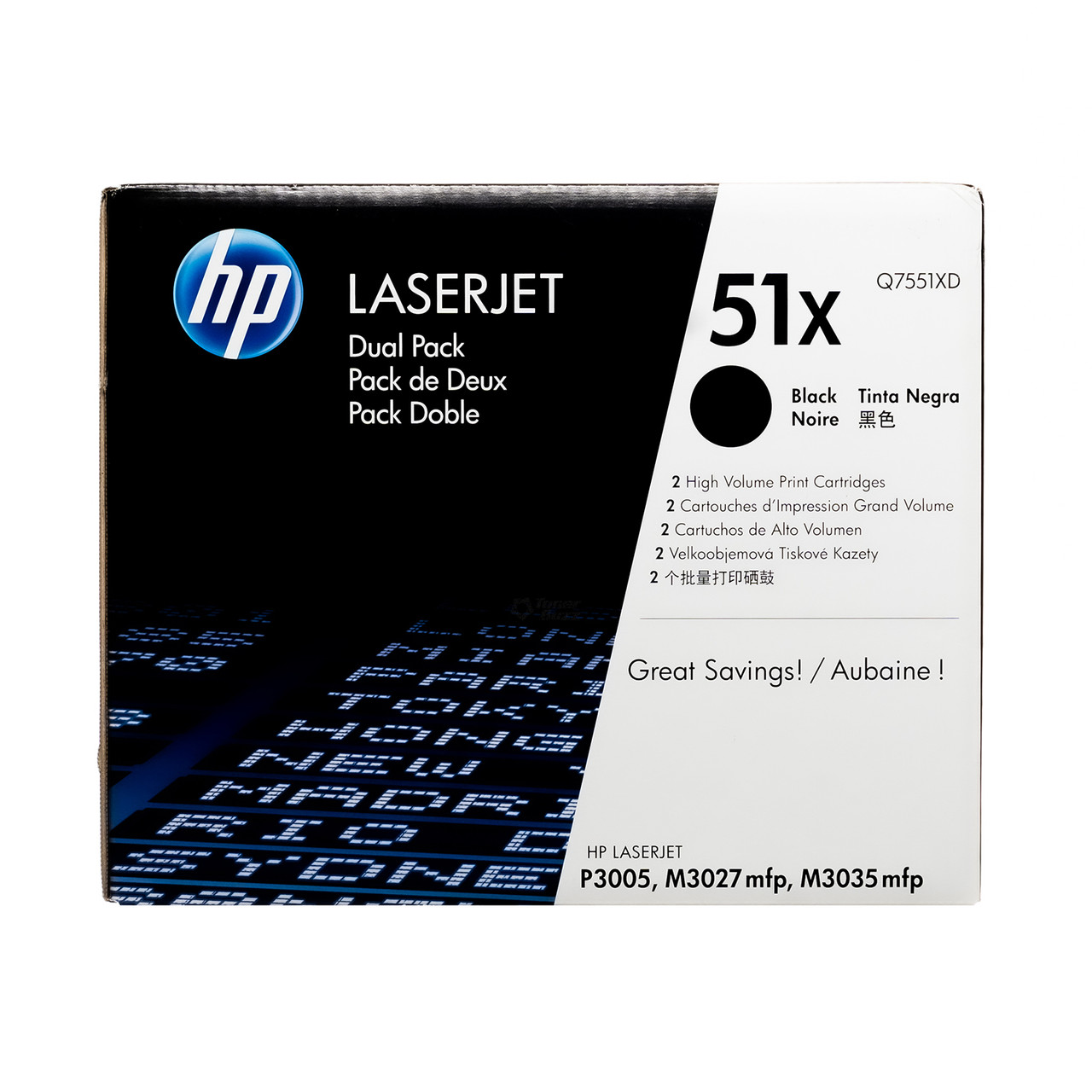 HP 51X (Q7551XD) 2-Pack | Original HP Dual Pack Black Toner