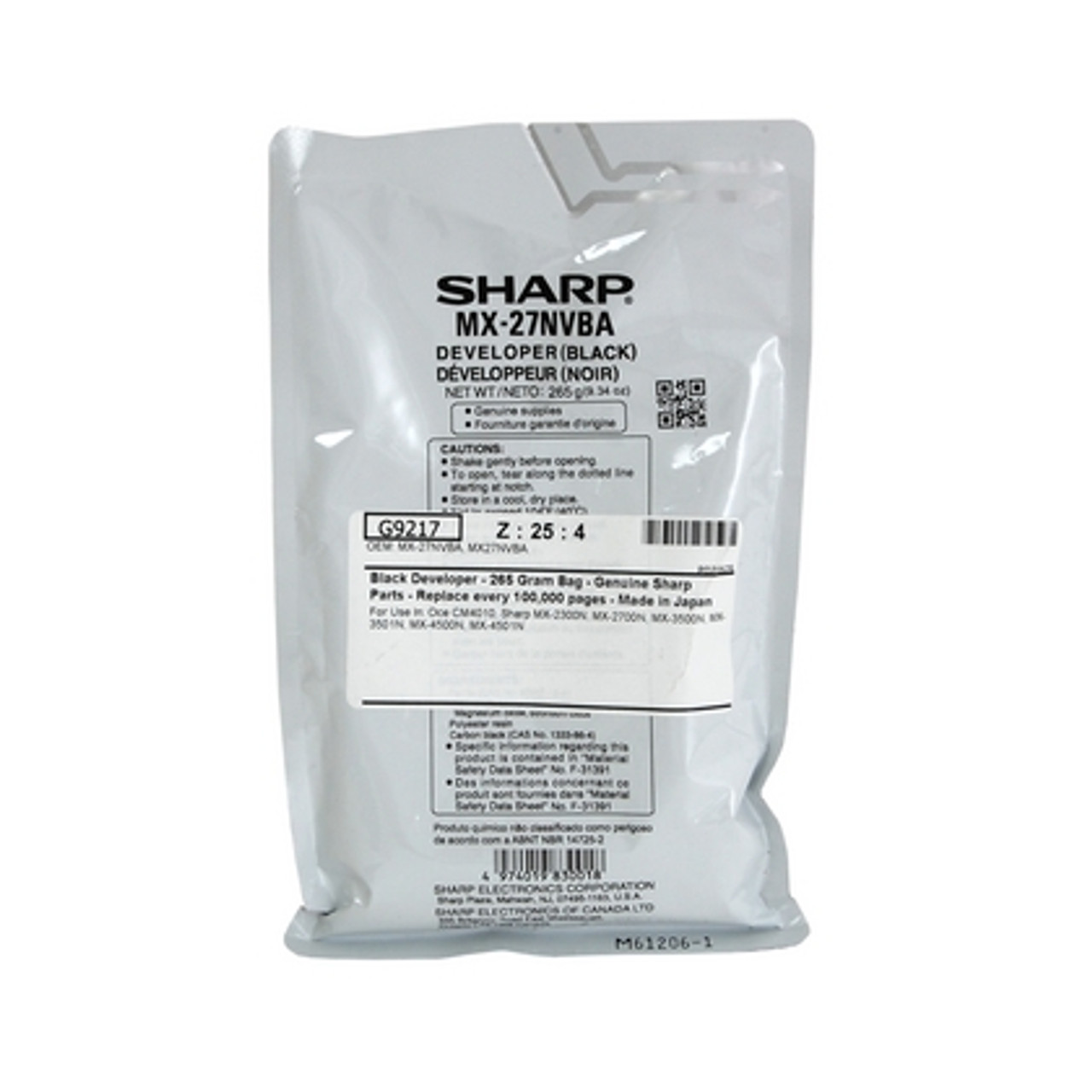 MX27NVBA | Original Sharp Developer Unit – Black - Toner Buzz