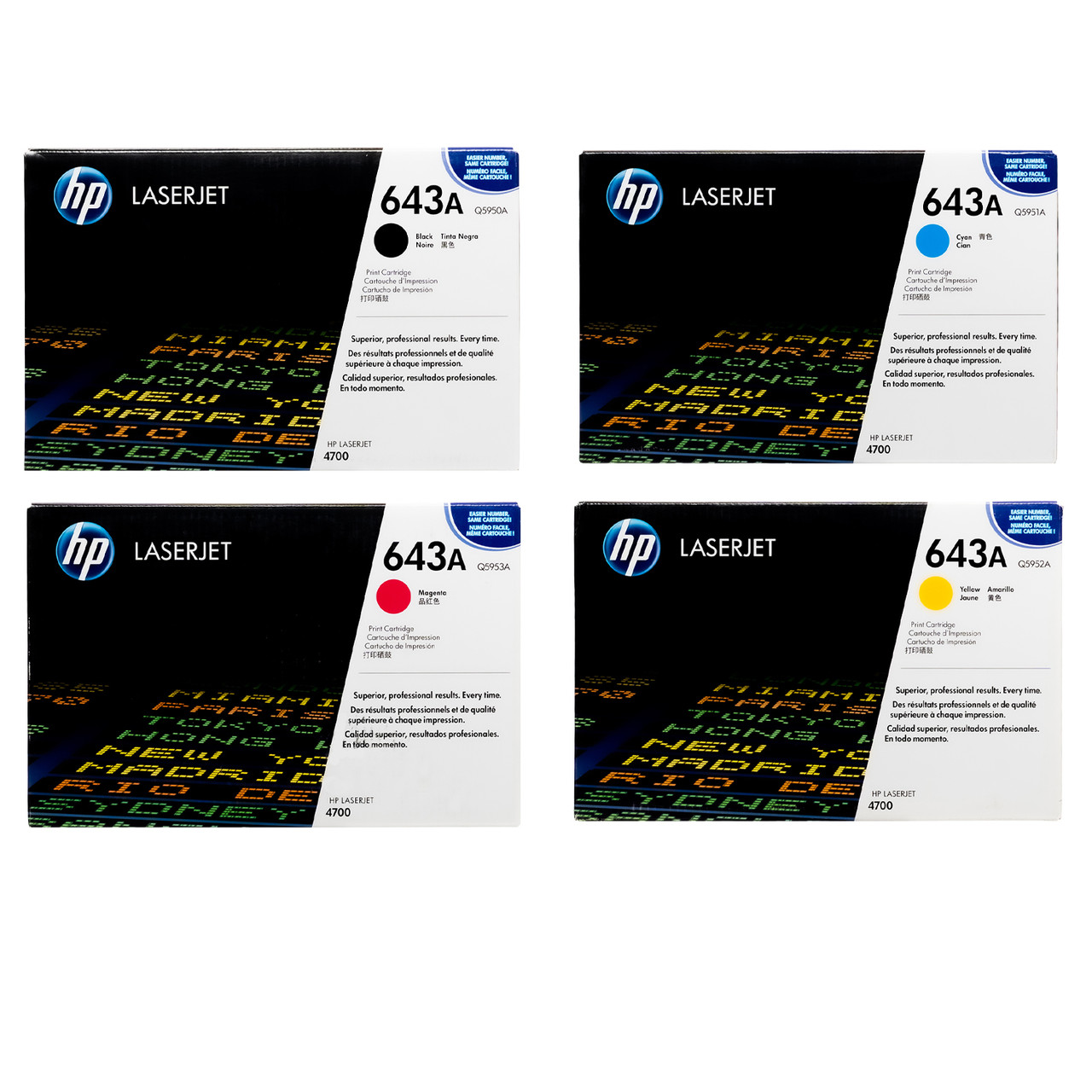HP 643A SET | Q5950A, Q5951A, Q5952A 
