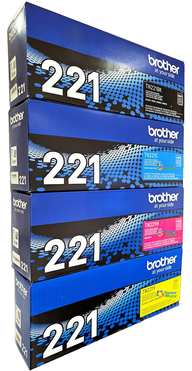 Brother TN-221 Set | 4-Pack Original Toner Combo | 4 Colors