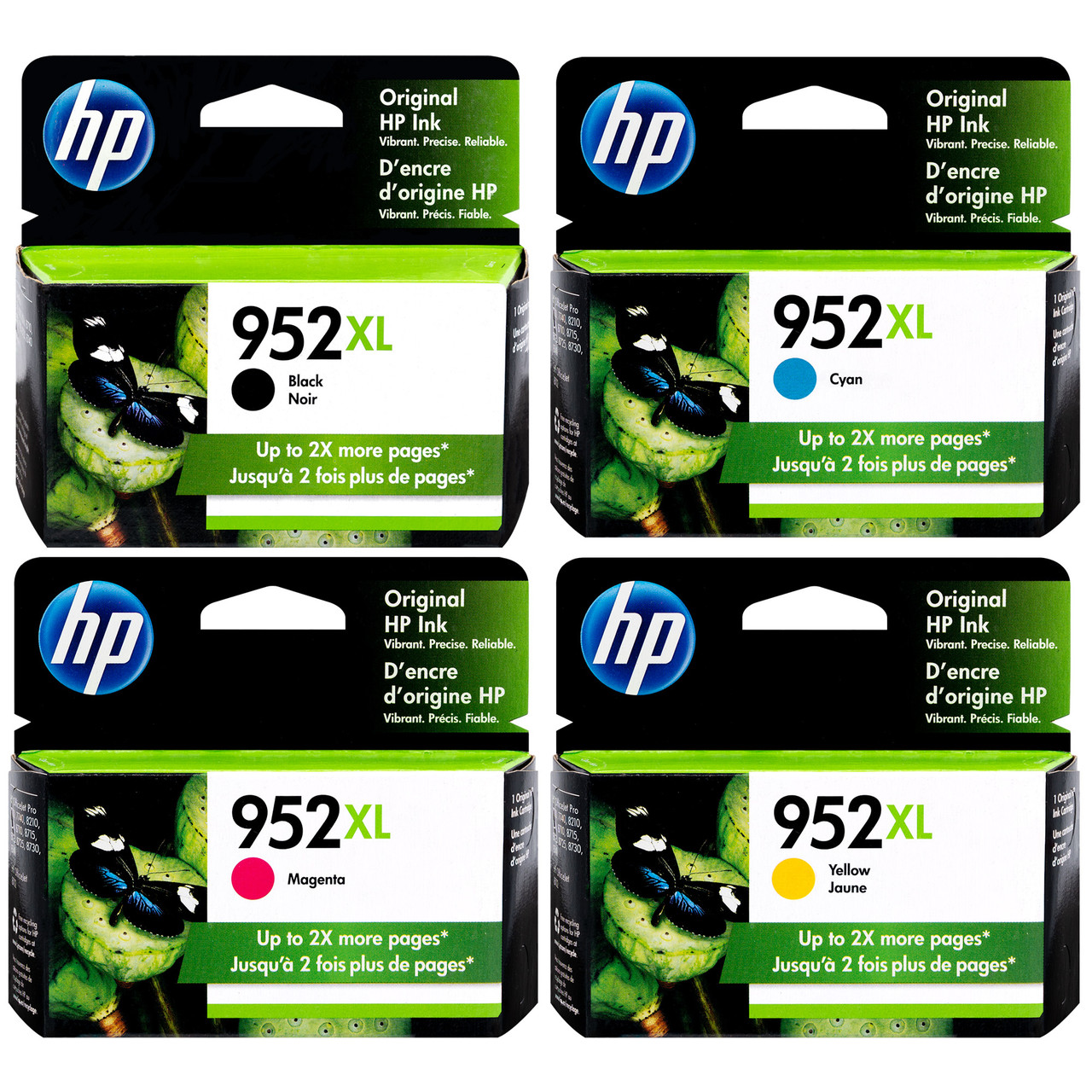 HP 952XL Set | 4-Pack Original Toner Combo | All Four Colors