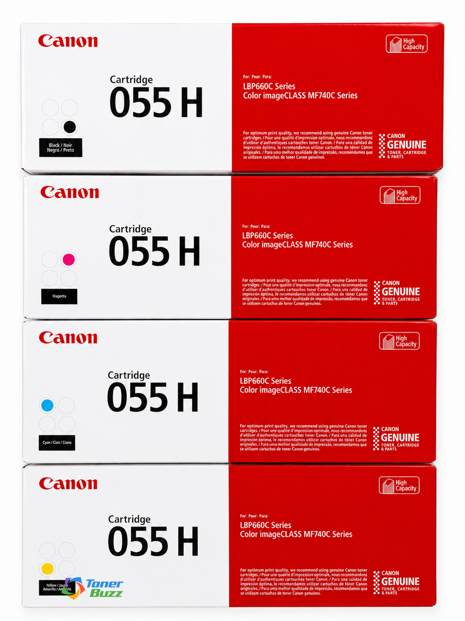 Canon 055H Set | 4-Pack Original Toner Combo | All Colors - Toner Buzz