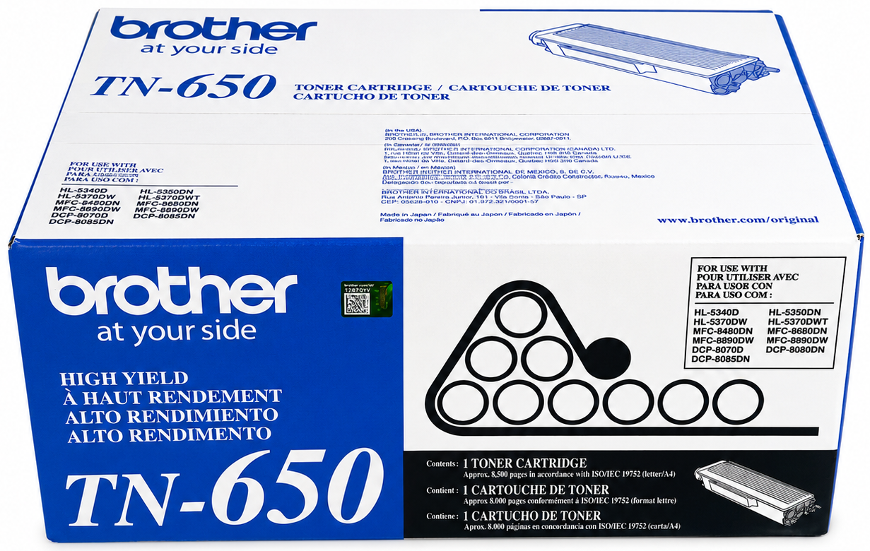 Brother TN-650 | Original Black High-Yield Toner Cartridge - Toner