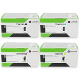 Lexmark Set | 75M10K0, 75M10C0, 75M10M0, 75M10Y0 | Original Lexmark Toner Cartridges – Black, Cyan, Magenta, Yellow