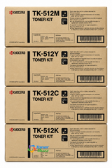 Kyocera TK-512 Set | TK512K, TK512C, TK512M, TK512Y | Original Kyocera Toner Cartridge - Black, Color