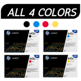 HP 643A SET All 4 colors | Q5950A Q5951A Q5952A Q5953A | Original HP Toner Cartridge - Black, Cyan, Magenta, Yellow