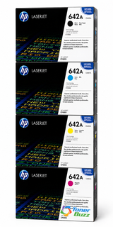 HP 642A Set | 4-Pack Original Toner Combo | All Four Colors Included