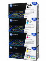 HP 504X 504A Set | 4-Pack Original Toner Combo | All Colors