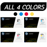 HP 655A SET All 4 colors | CF450A CF451A CF452A CF453A | Original HP Toner Cartridges - Black, Cyan, Magenta, Yellow