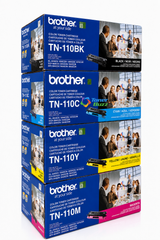 Brother TN-110 Set | 4-Pack Original Toner Combo | 4 Colors