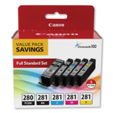 2075C006 | Canon PGI-280/CLI-281 | Original Canon 5 Ink Cartridge Combo Pack - Pigment Black, Black, Cyan, Magenta, Yellow