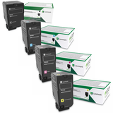 Lexmark 74C1S Set | 74C1SC0, 74C1SK0, 74C1SM0, 74C1SY0 | Original Lexmark Toner Cartridges – Black, Cyan, Magenta, Yellow