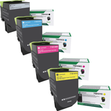 Lexmark CX417 Set | 71B1HC0 71B1HK0 71B1HM0 71B1HY0 | Original Lexmark High-Yield Toner Cartridges – Black, Cyan, Magenta, Yellow