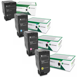 Lexmark 84C0HG Set | 84C0HCG 84C0HKG 84C0HMG 84C0HYG | Original Lexmark Extra High-Yield Toner Cartridges – Black, Cyan, Magenta, Yellow