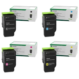 Lexmark 80C00 Set | 80C00CG 80C00KG 80C00MG 80C00YG | Original Lexmark Toner Cartridges – Black, Cyan, Magenta, Yellow