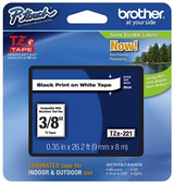 Original Brother TZe-221 Black on White Tape