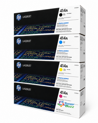 HP 414A Set | 4-Pack Original Toner Combo | All Four Colors Included