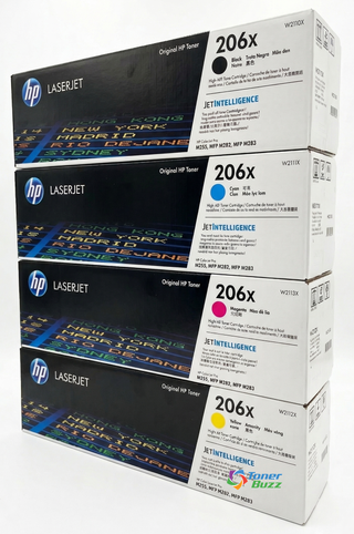 HP 206X SET (OEM) | 4-Pack | Original HP High-Yield Toner Cartridges - Black, Cyan, Magenta, Yellow