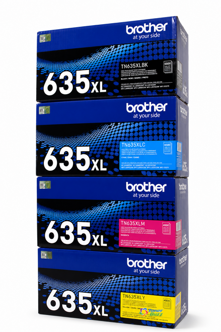 Brother TN635XL Set | 4-Pack Original Toner Combo | 4 Colors