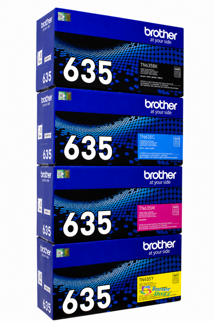 Brother TN635 Set | 4-Pack Original Toner Combo | 4 Colors