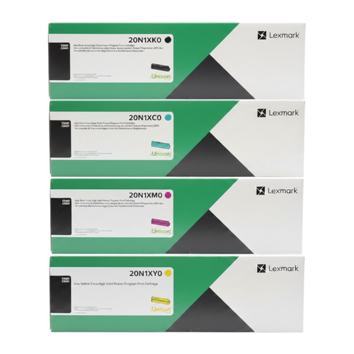 Lexmark Set | 20N1XK0, 20N1XC0, 20N1XM0, 20N1XY0 | Original Lexmark Extra High-Yield Toner Cartridges – Black, Cyan, Magenta, Yellow