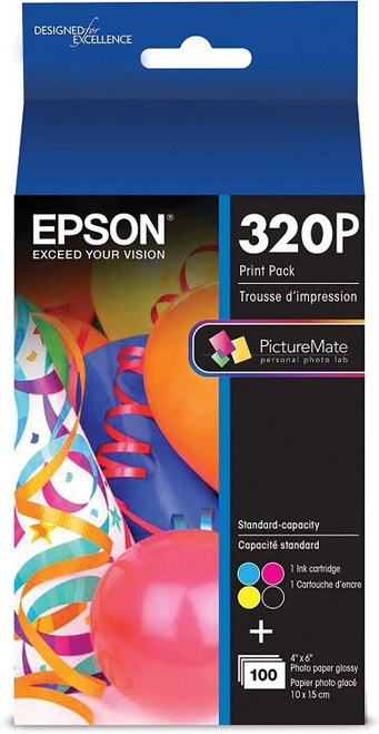 T320P | Epson® T320P | Original Epson® Ink Cartridges w/ Photo Paper Kit for PM400 - CMYK - 4-Pack