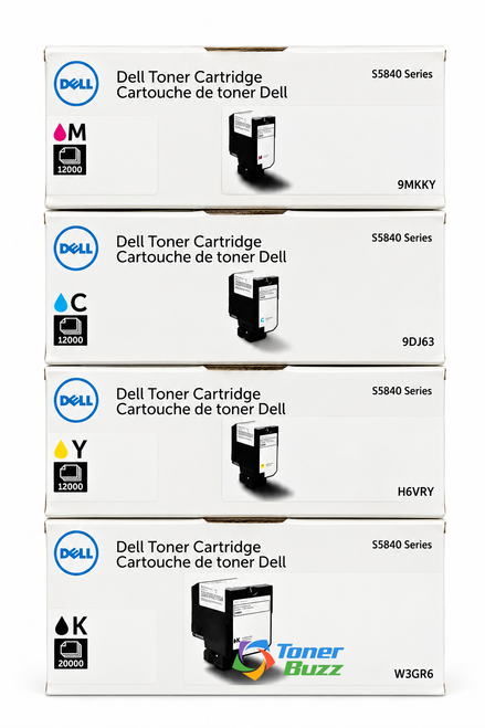 Dell Set | W3GR6, 9DJ63, 9MKKY, H6VRY | Original Dell High-Yield Toner Cartridge - Black, Color