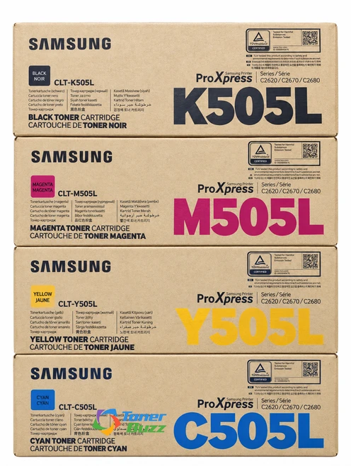 Samsung CLT-505L Set | CLTK505L, CLTC505L, CLTM505L, CLTY505L | Original Samsung Toner Cartridge - Black, Color