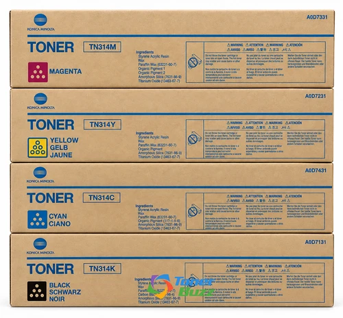 Konica Minolta TN314 Set | A0D7131, A0D7431, A0D7331, A0D7231 | Original Konica Minolta Toner Cartridge - Black, Color