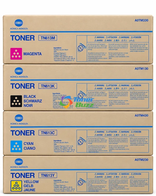 Konica Minolta TN613 Set | A0TM130, A0TM430, A0TM330, A0TM230 | Original Konica Minolta Toner Cartridge - Black, Color