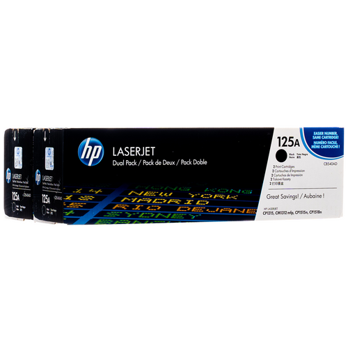CB540AD | HP 125A | Original HP Dual Pack Toner Cartridges – Black