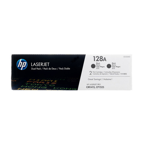 CE320AD | HP 128A | Original HP Dual Pack Toner Cartridges – Black