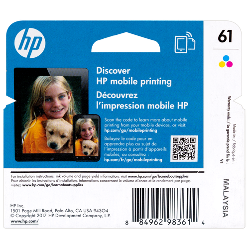 CH562WN | HP 61 | Original HP Ink Cartridges – Tri-Color