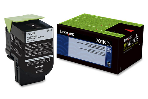 Original Lexmark 70C00KG Unison 701k Return Program Black Toner Cartridge