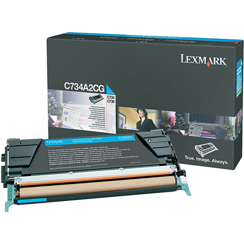 Original Lexmark Cyan Toner Cartridge  C734A2CG