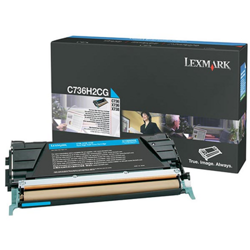 Original Lexmark C736H1CG C736/X736/X738 Cyan Return Program High-Yield Toner Cartridge