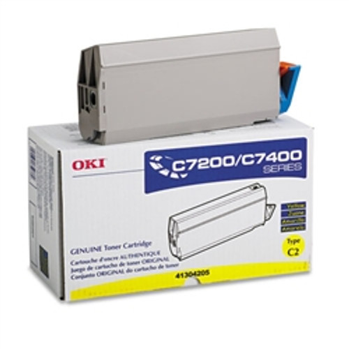 Original Oki Okidata C7200/C7400 Series High-Capacity Yellow Toner Cartridge 41304205