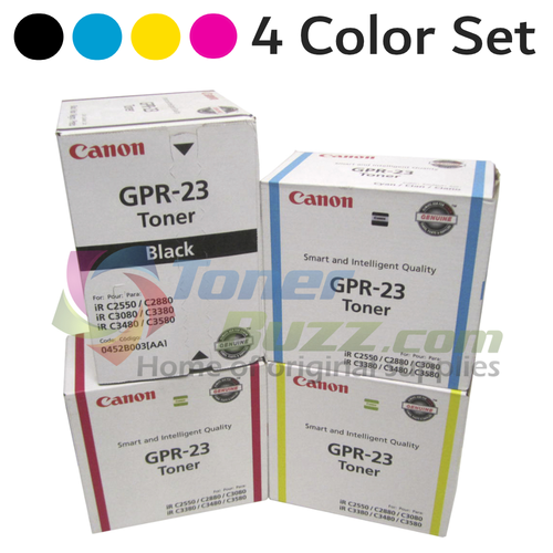 Original Canon GPR-23 Black Cyan Magenta Yellow Toner Cartridge Set 0452B003AA 0453B003AA 0454B003AA 0455B003AA
