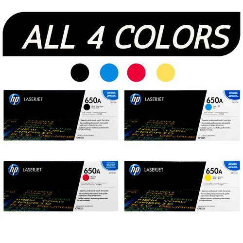 HP 650A SET All 4 colors | CE270A CE271A CE272A CE273A | Original HP Toner Cartridge - Black, Cyan, Magenta, Yellow