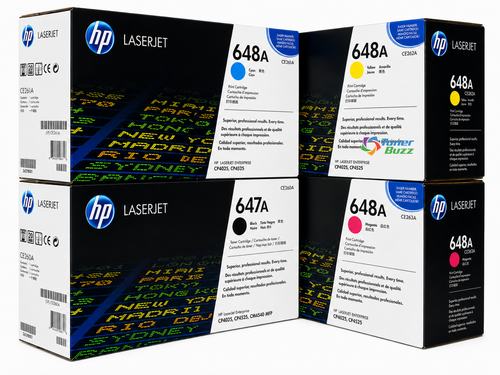 HP 647A 648A Set | 4-Pack Original Toner Combo | All Four Colors Included