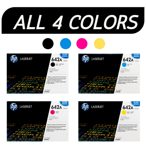 HP 642A SET All 4 colors| CB400A CB401A CB402A CB403A | Original HP Toner Cartridge - Black, Cyan, Yellow, Magenta